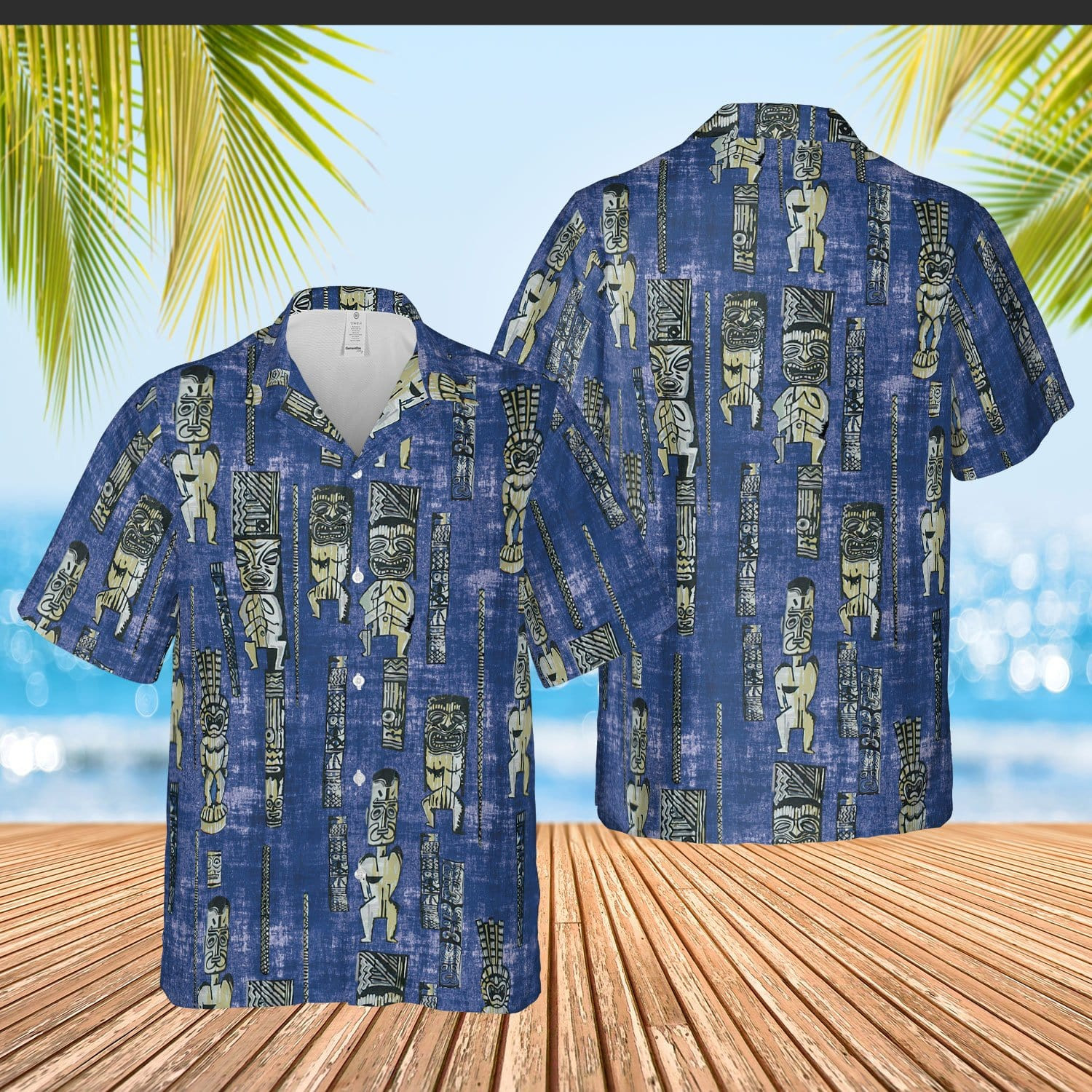 Hawaii Aloha Shirts Awsome Tiki Village Ha33645