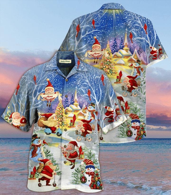 Stay Cool Santa Claus Hawaii Shirt Unisex Full Size Adult Colorful Ha24680