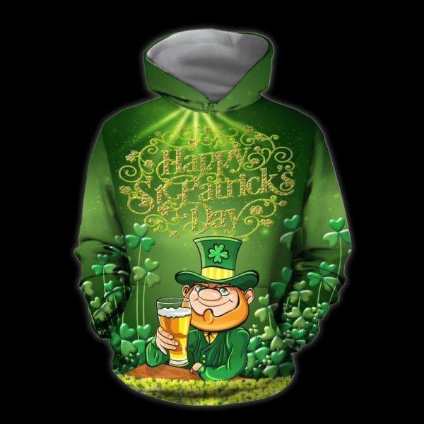 Happy St Patrick’S Day Irish Leprechaun Beer Shamrock Hoodie St Patrick’S Day Clothes Ht