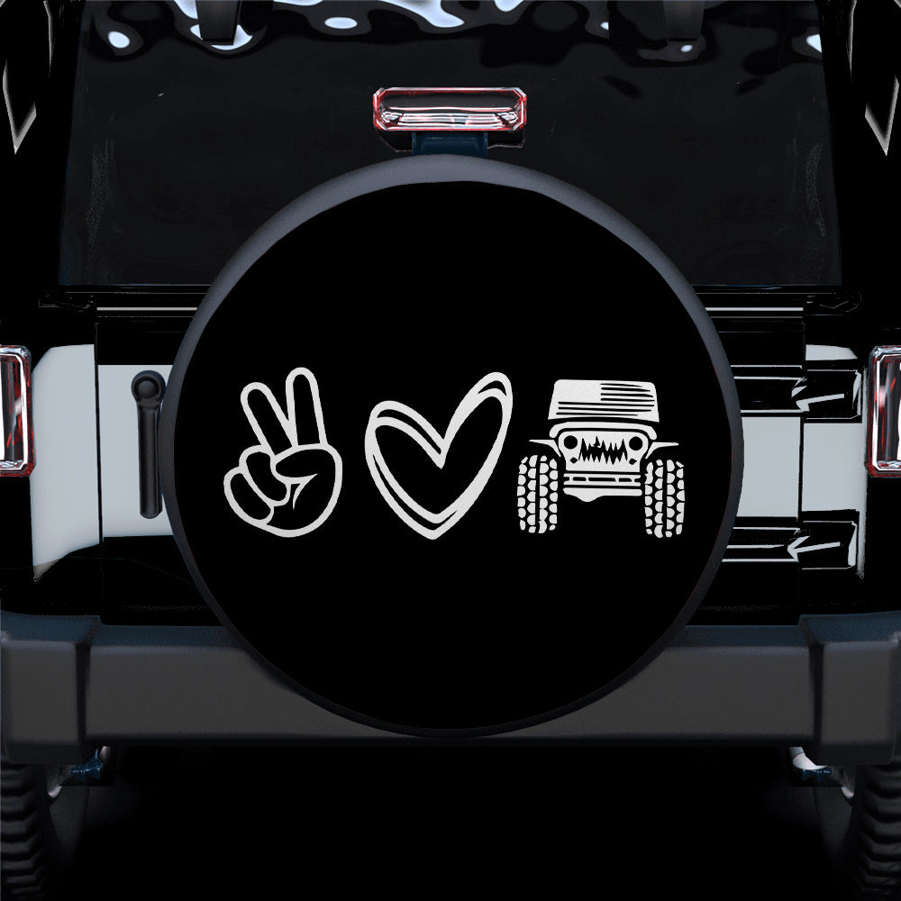 Love Jeep Icon Car Spare Tire Covers Gift For Campers