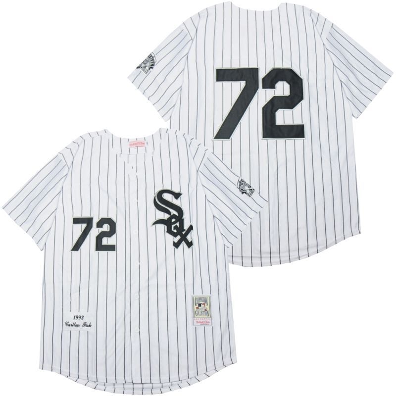 Chicago White Sox Carlton Fisk #72 2020 MLB White Jersey