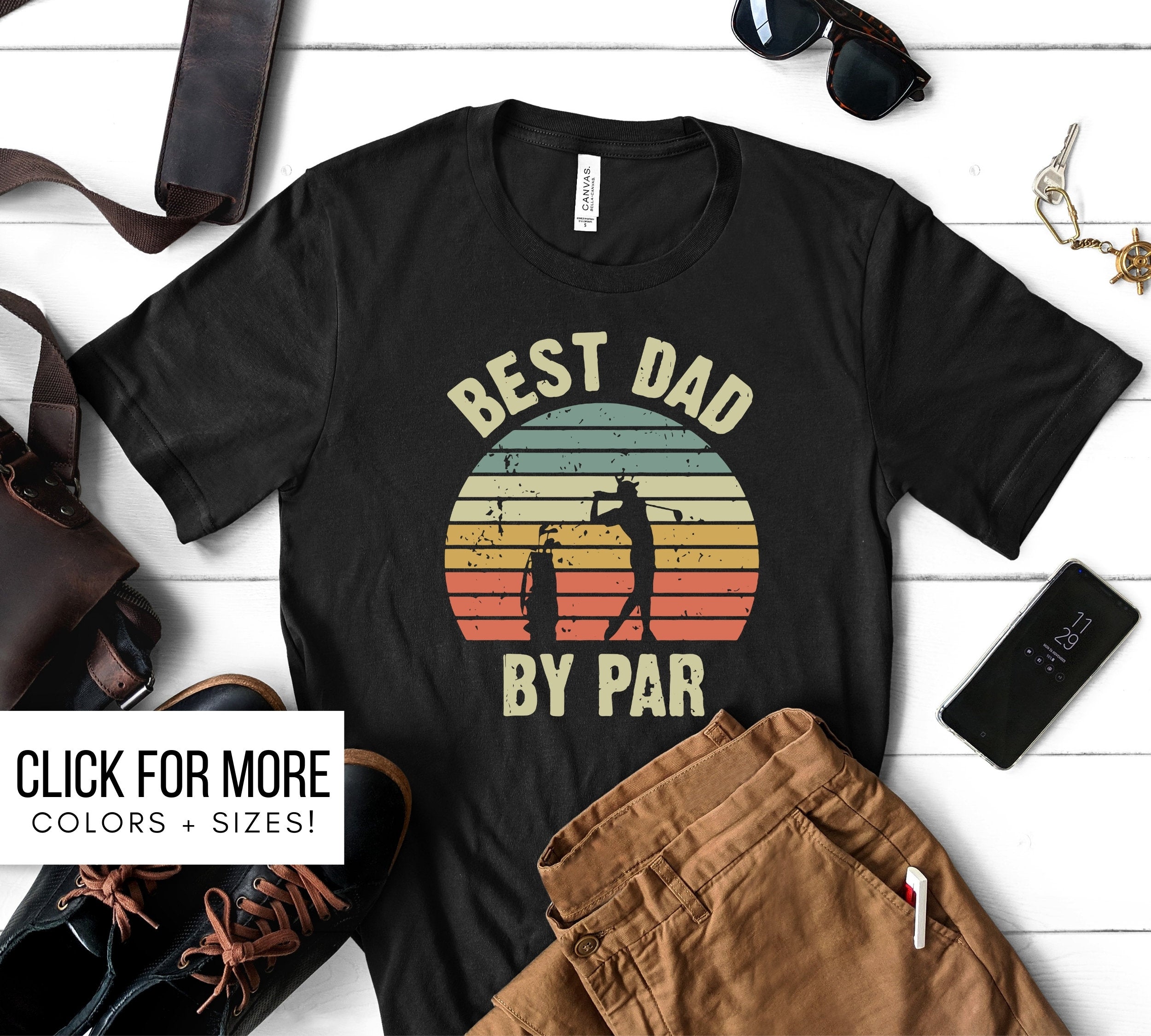 Best Dad By Par Retro Vintage Graphic Unisex T Shirt, Sweatshirt, Hoodie Size S – 5XL