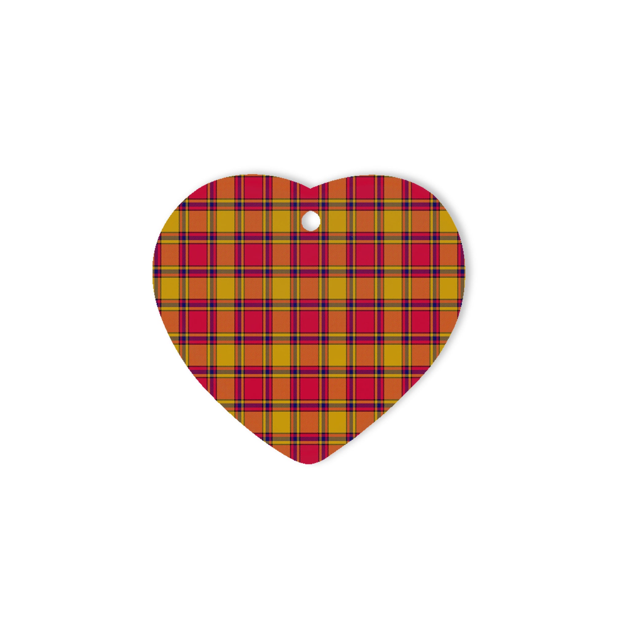 Scrymgeour Tartan Heart Ornaments, Christmas Tree Ornament, Plaid Christmas Ornaments, Ceramic Heart Christmas Tree Decoration