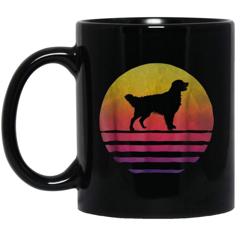 Golden Retriever Dog Mug Retro Vintage 70s Silhouette Gift