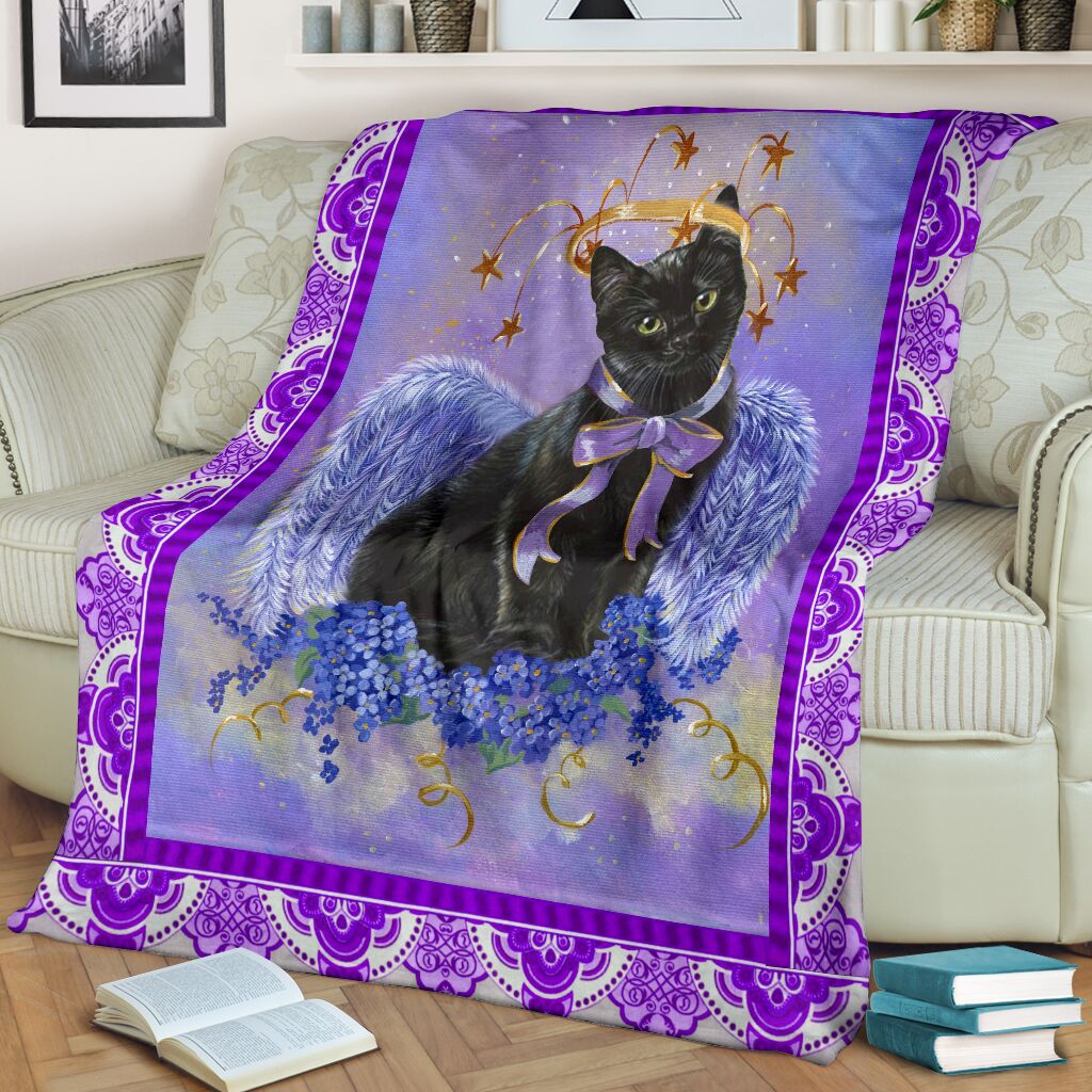 Mp1510 Cat Black Cat Angels Quilt Sothwarm