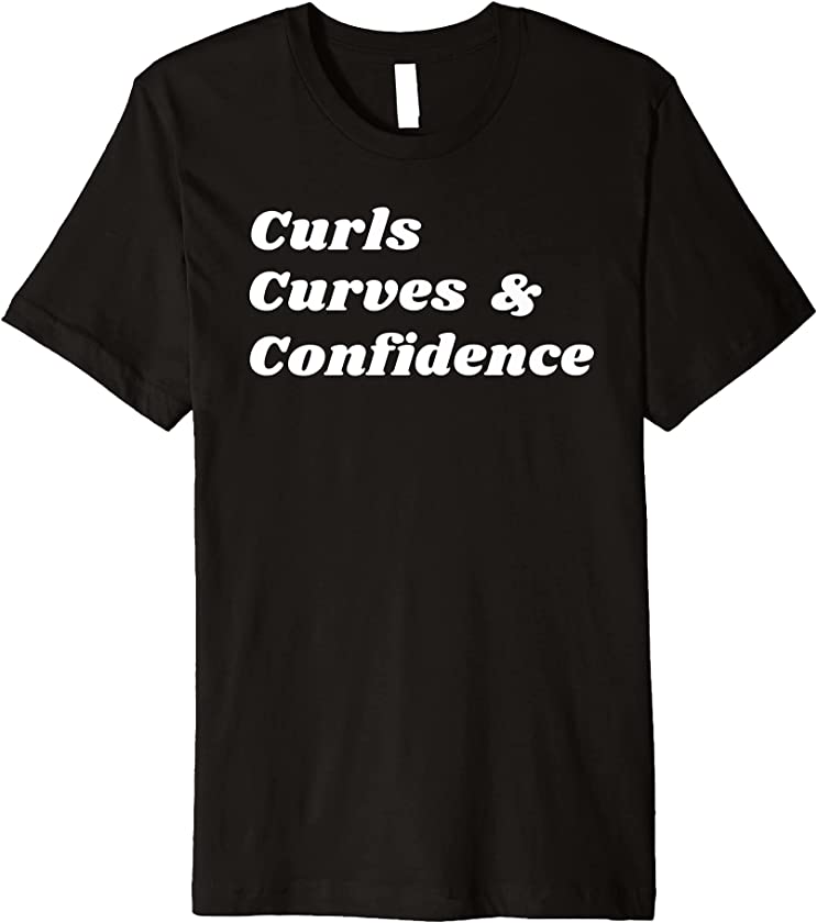 Womens Curls Curves & Confidence Queen African Natural Black Premium T-Shirt