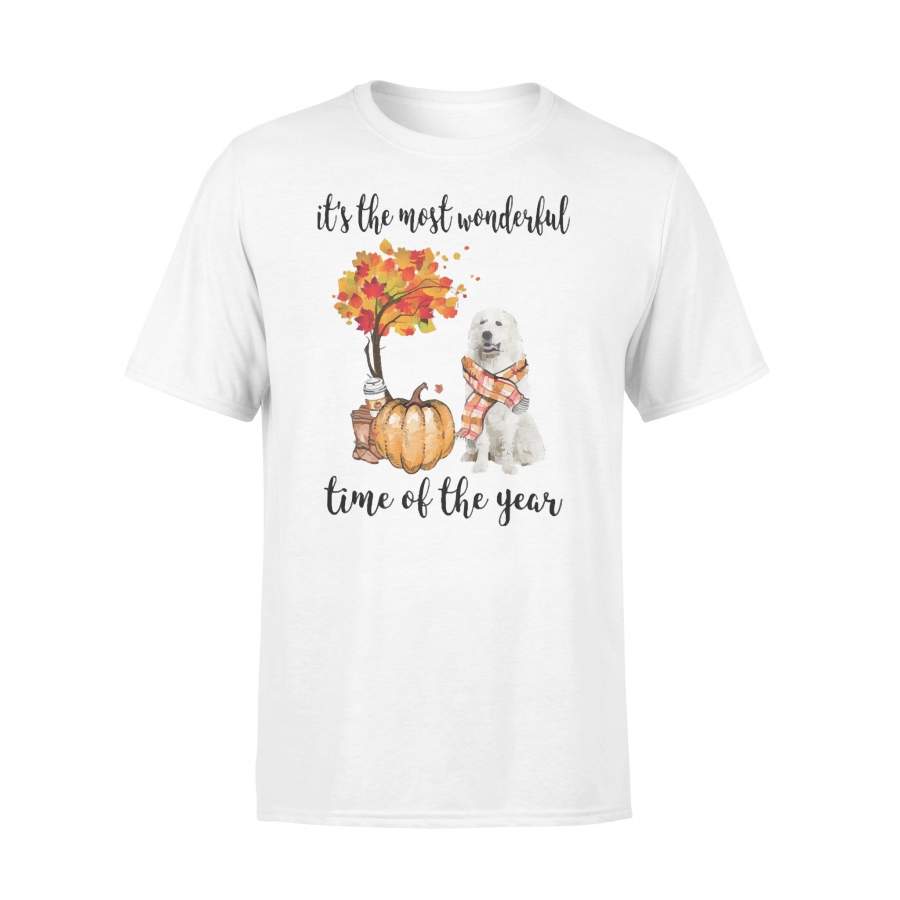 Fall Pumpkin It’s The Most Wonderful Time Of The Year Great Pyrenees T-Shirt