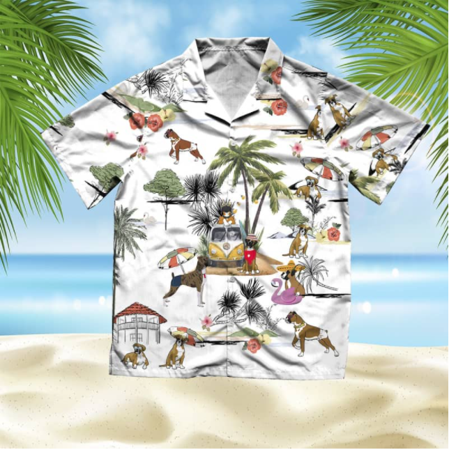 Boxer Beach All Over Printed Hawaiian Shirt Ha24100