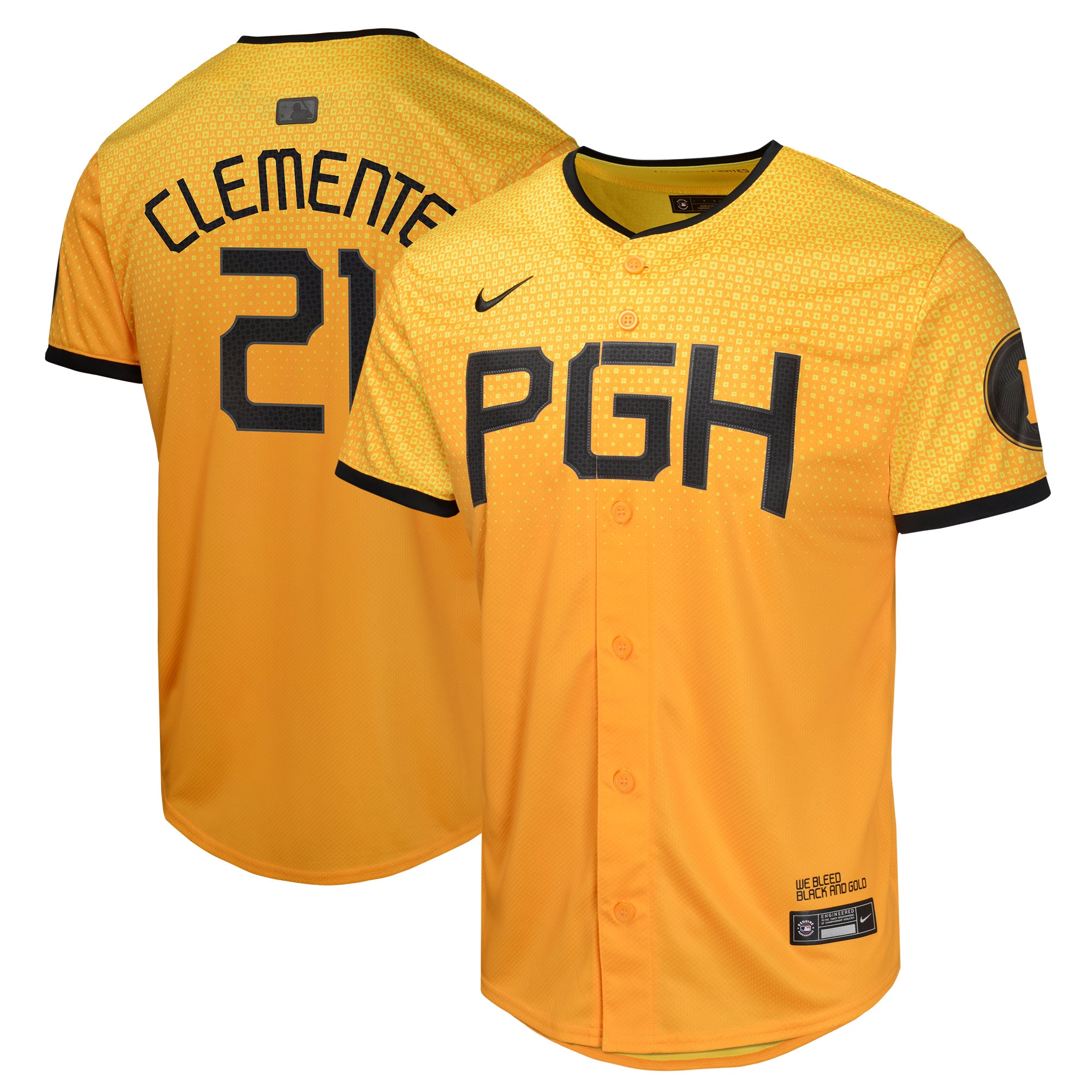 Roberto Clemente Pittsburgh Pirates Youth City Connect Limited Player Jersey – Gold