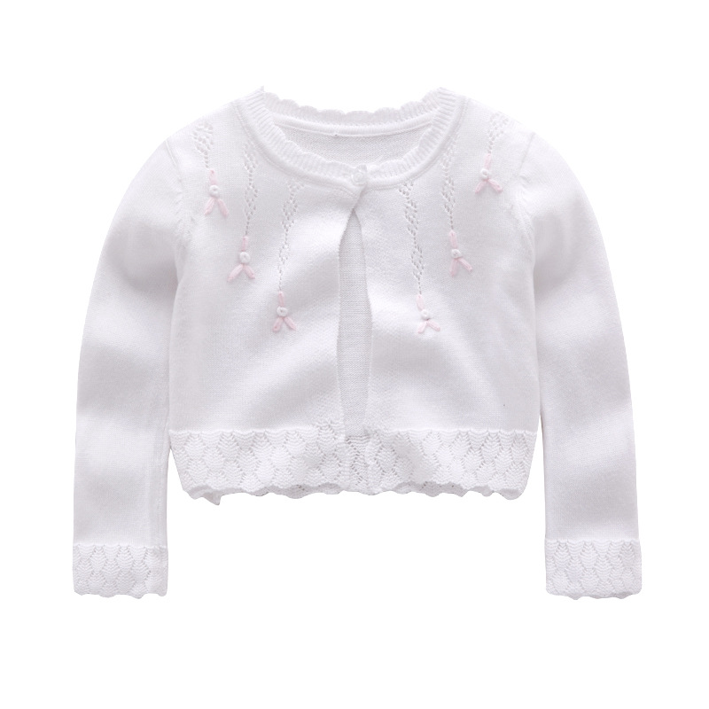 2022 Spring summer European American style Girls princess Sweaters Kids shawl embroidery Children Coat Baby Knitted cardigan alx