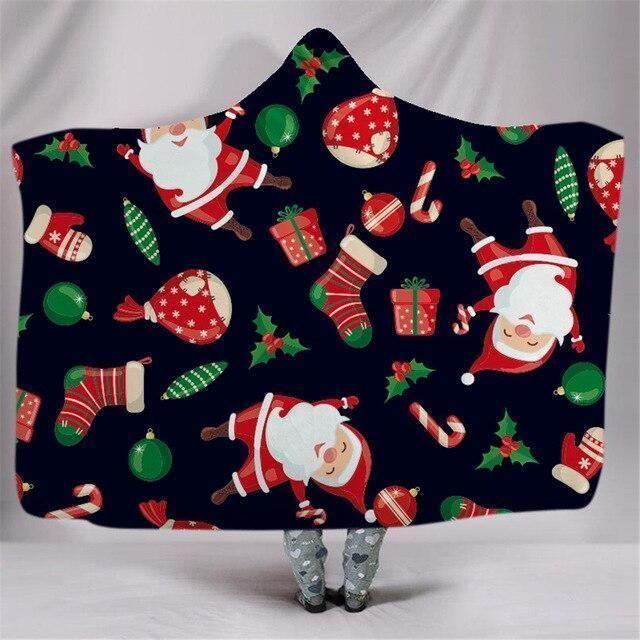 X-Mas Funny Santa Hooded Blanket Christmas Decoration Ideas