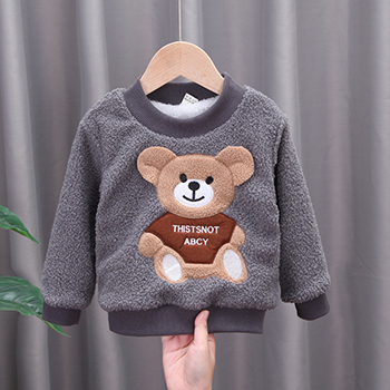 1 2 3 4 5 Years Baby Boy Sweater Cartoon Bear Autumn Winter Keep Warm Little Princess Jacket New Fashion Girls Coat Kids Clothes alx