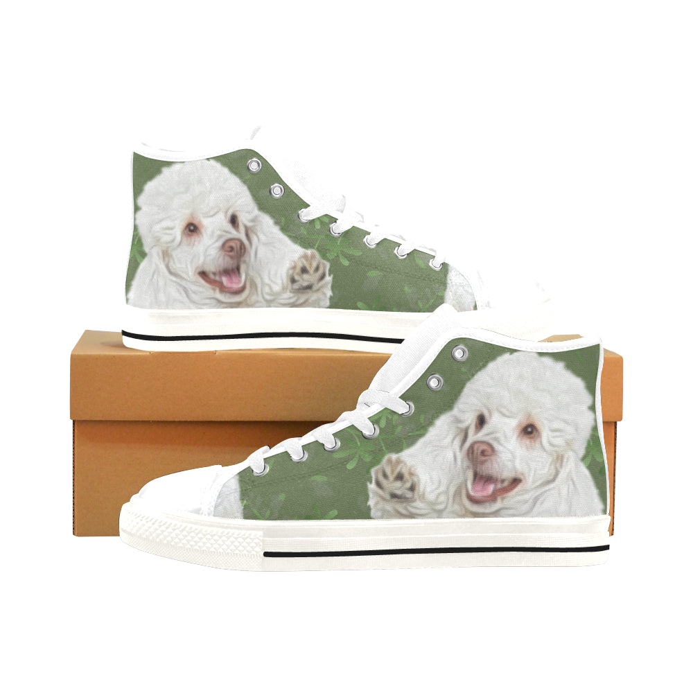 Poodle Lover White Men’s Classic High Top Canvas Shoes /Large Size