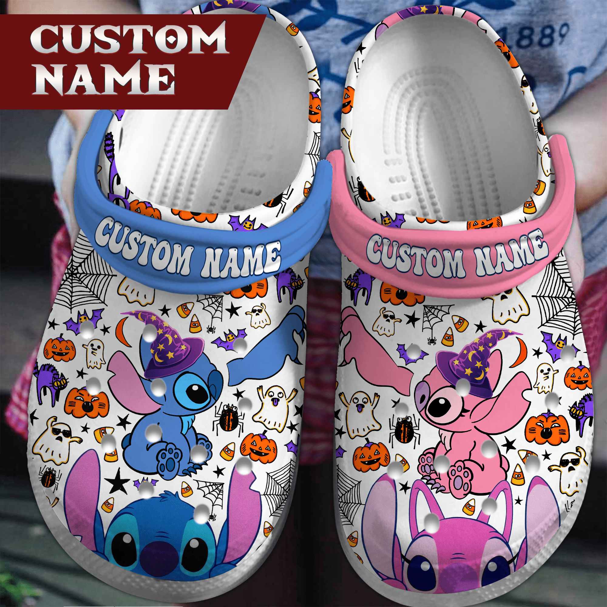 Stitch Cartoon Crocs Crocband Clogs Shoes Comfortable For Men Women and Kids 6