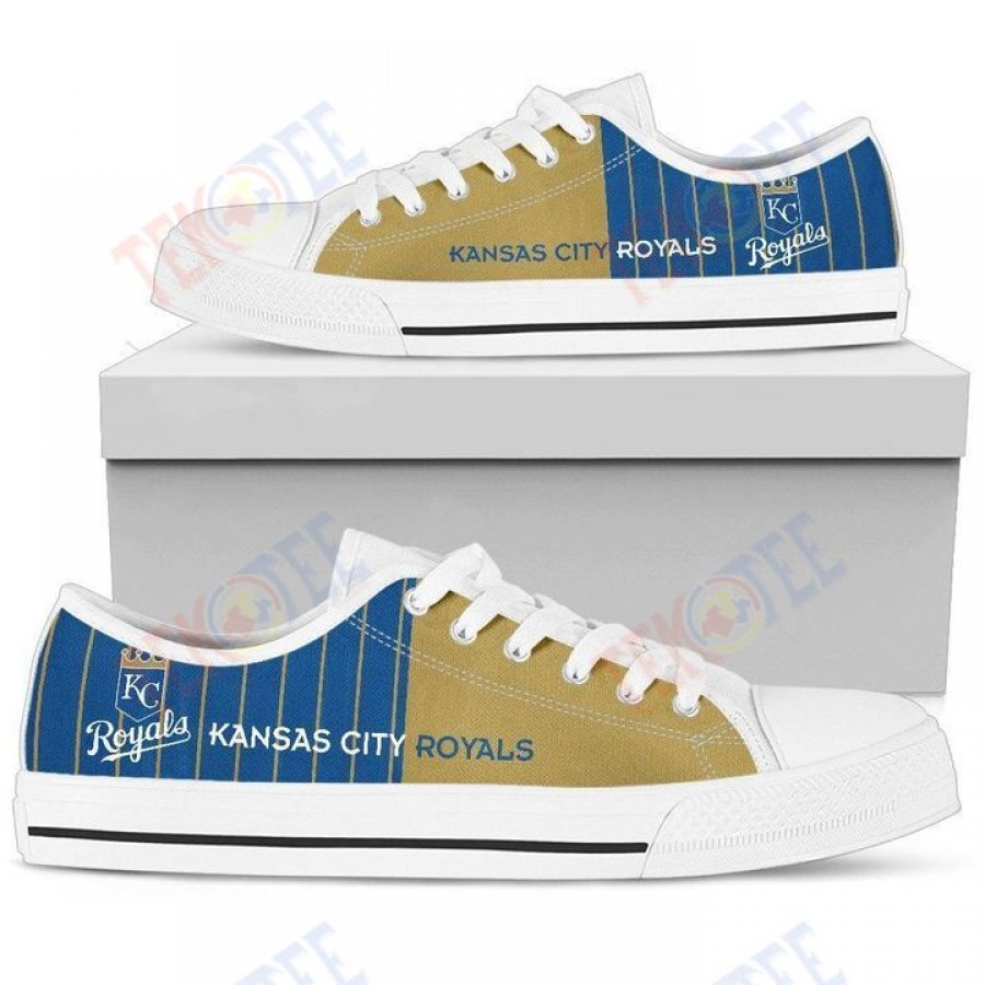 Mens Womens Simple Design Vertical Stripes Kansas City Royals Low Top Shoes Custom Print Footwear Converse Sneakers TMT989