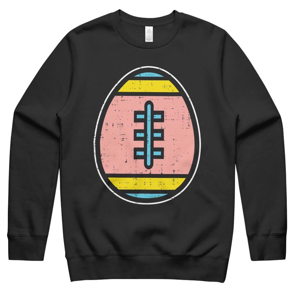 American Football Egg Cute Easter Ball Sports Player Team Crewneck Sweatshirt Fashion24Hs