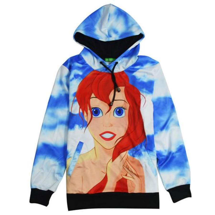 Ariel Hoodie All Over Print The Little Mermaid Sky Blue Hoodie