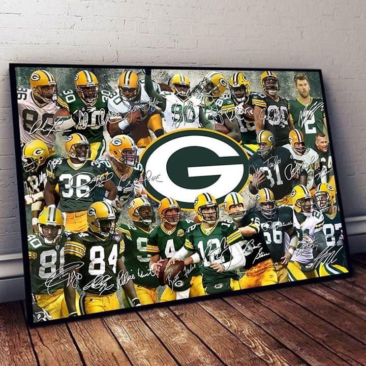 Green bay packers legend players signed for fan poster poster canvas poster canvas