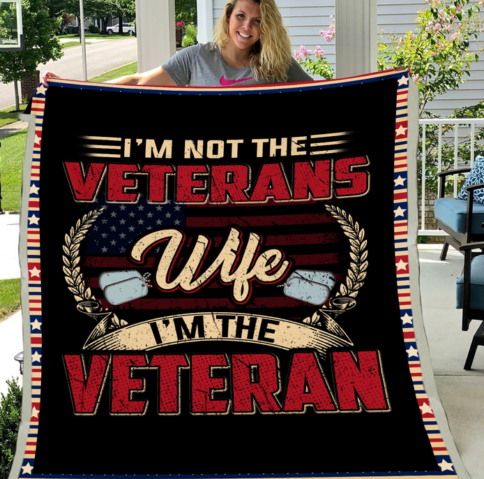 American Veteran Wife , Soldier Fleece Blanket