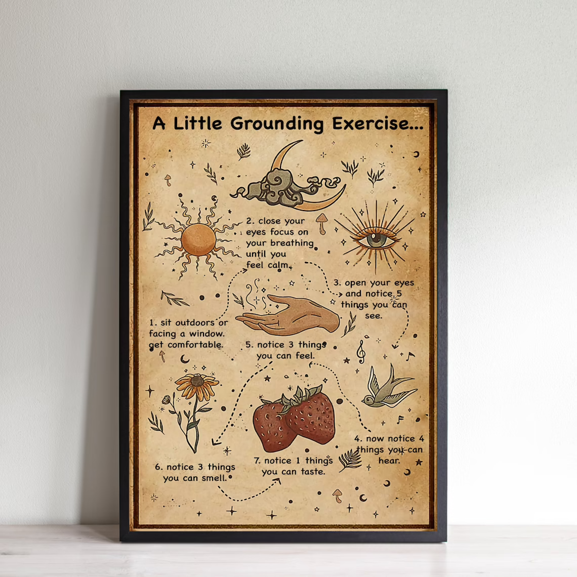 A Little Grounding Exercise Witch Canvas And Poster, Kitchen Witch Decor Print, Witchy Gift, Halloween Gift