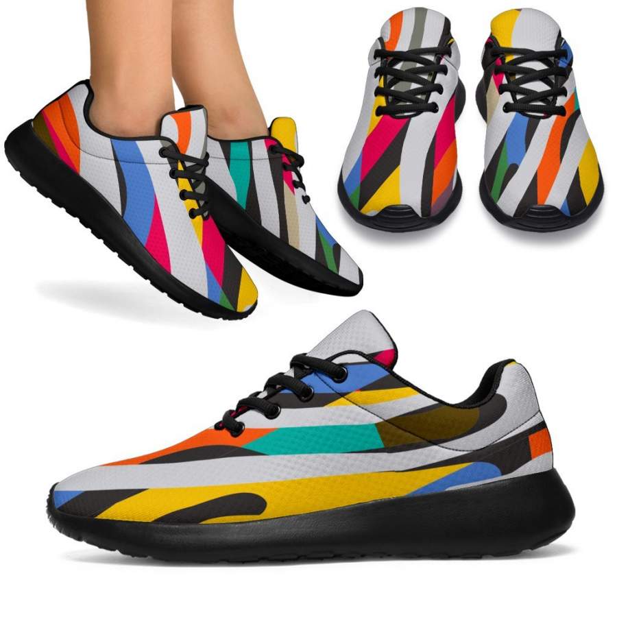 Colorful Zebra Pattern Print Sport Sneakers