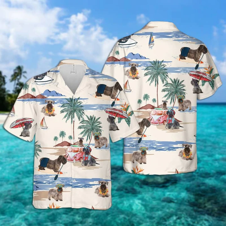 Cesky Terrier Summer Beach Hawaii Hawaii Shirts For Men Short Sleeve Aloha Shirt Ha1023