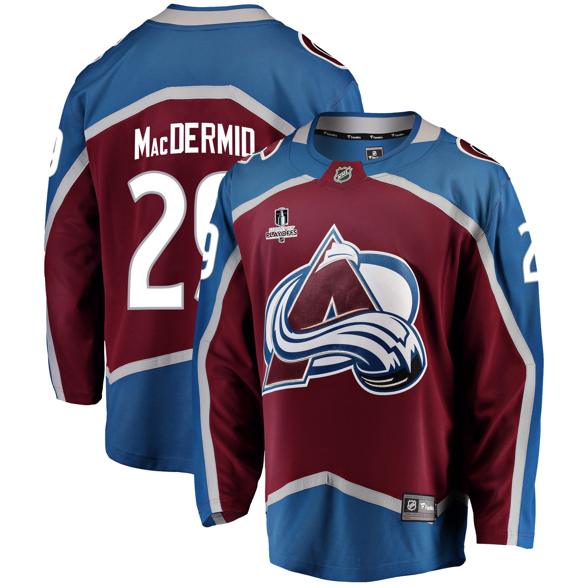 Colorado Avalanche Nathan MacKinnon 29 Home 2022 Stanley Cup Playoffs Breakaway Men Jersey – Burgundy