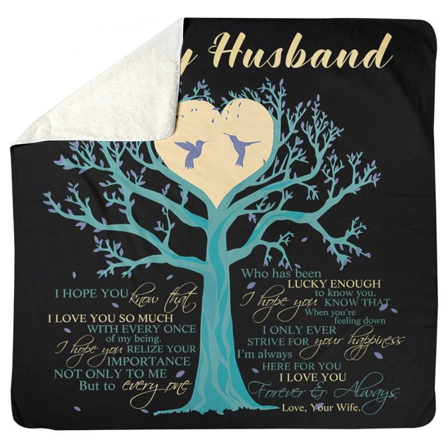 To My Husband I Love You Forever Custom Design Sherpa Blanket