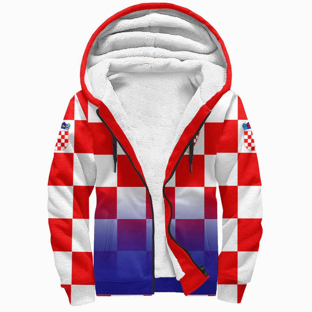 (Custom) Croatia Euro Sherpa Hoodie Soccer A27