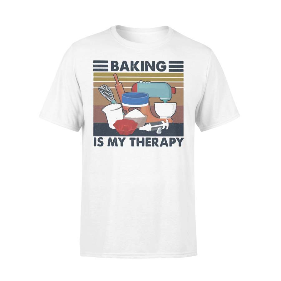 Baking Is My Therapy Vintage Retro T-shirt