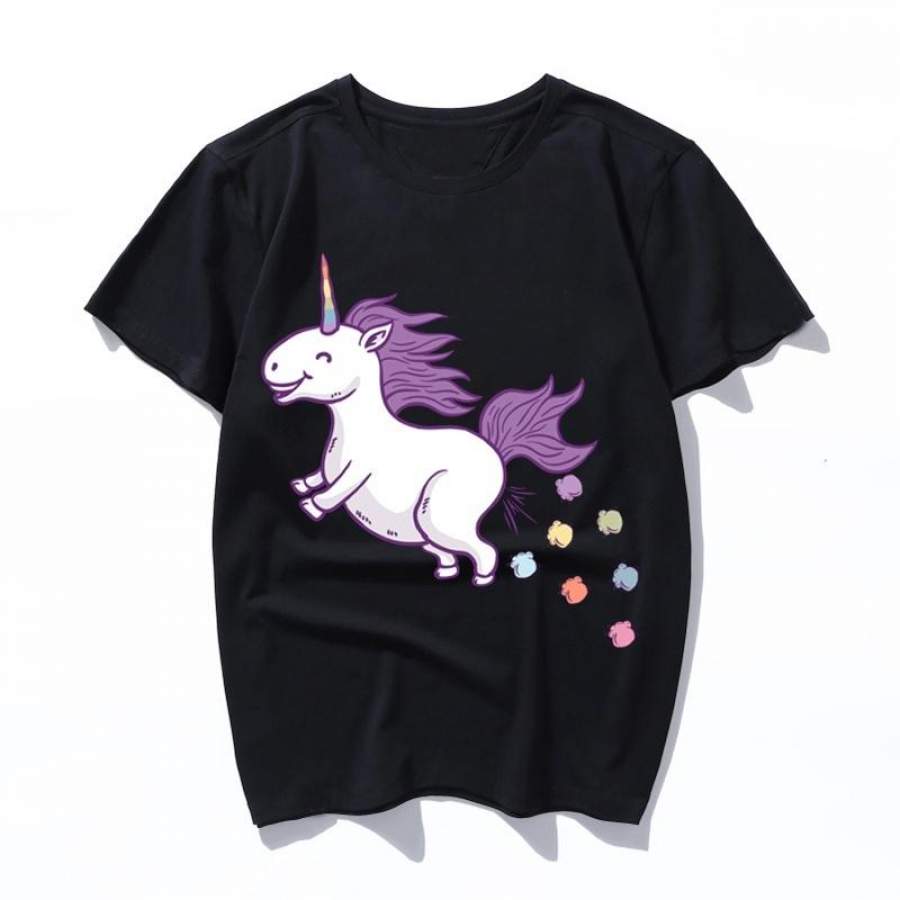 unicorn too much corn print art women men T-shirt female harajuku ulzzang tees fun T-shirts aesthetic Casual femme tops