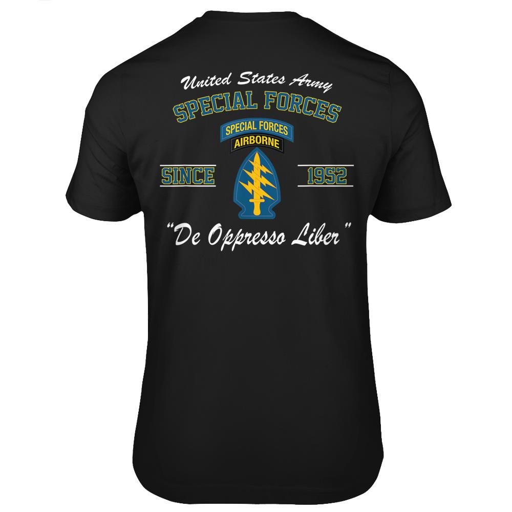 Us Army Special Forces Tab Green Beret Gift T Shirts Print On Back