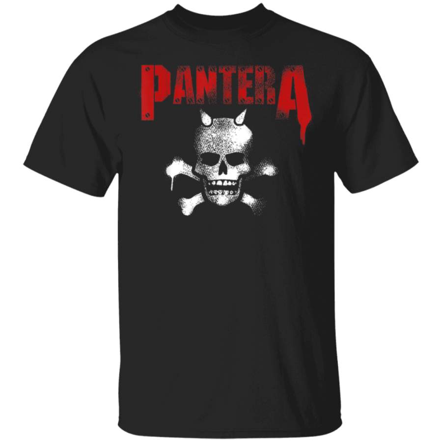 Pantera Official Horned Skull Stencil TShirt