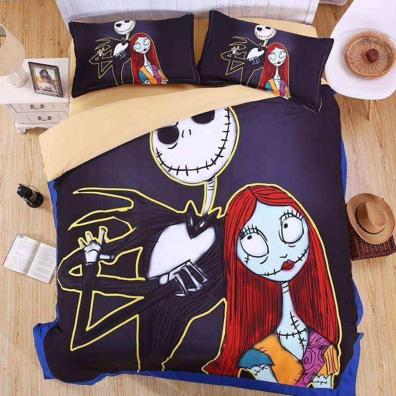 3D Bedding Set The Nightmare Before Christmas Duvet Cover Set 3PCS Flat Sheet Pillowcases 3