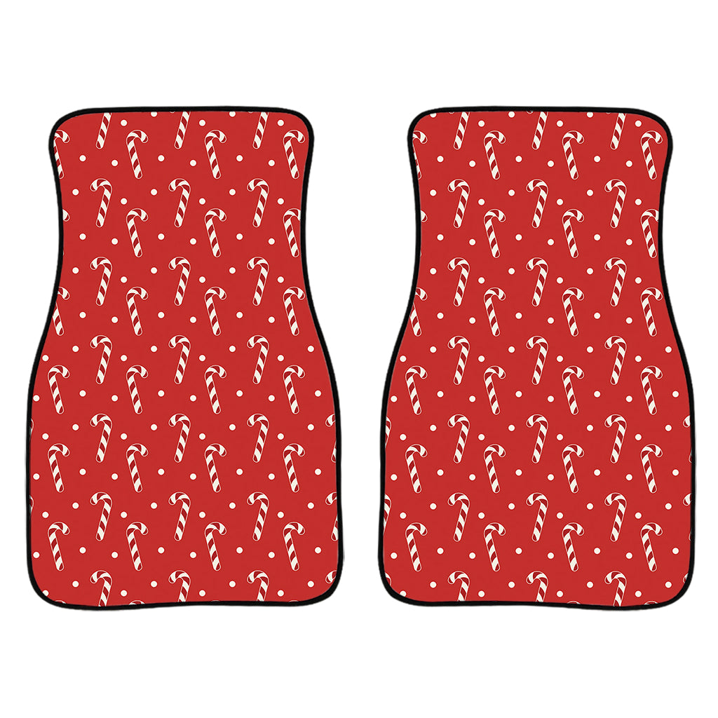 Candy Cane Polka Dot Pattern Print Front Car Floor Mats