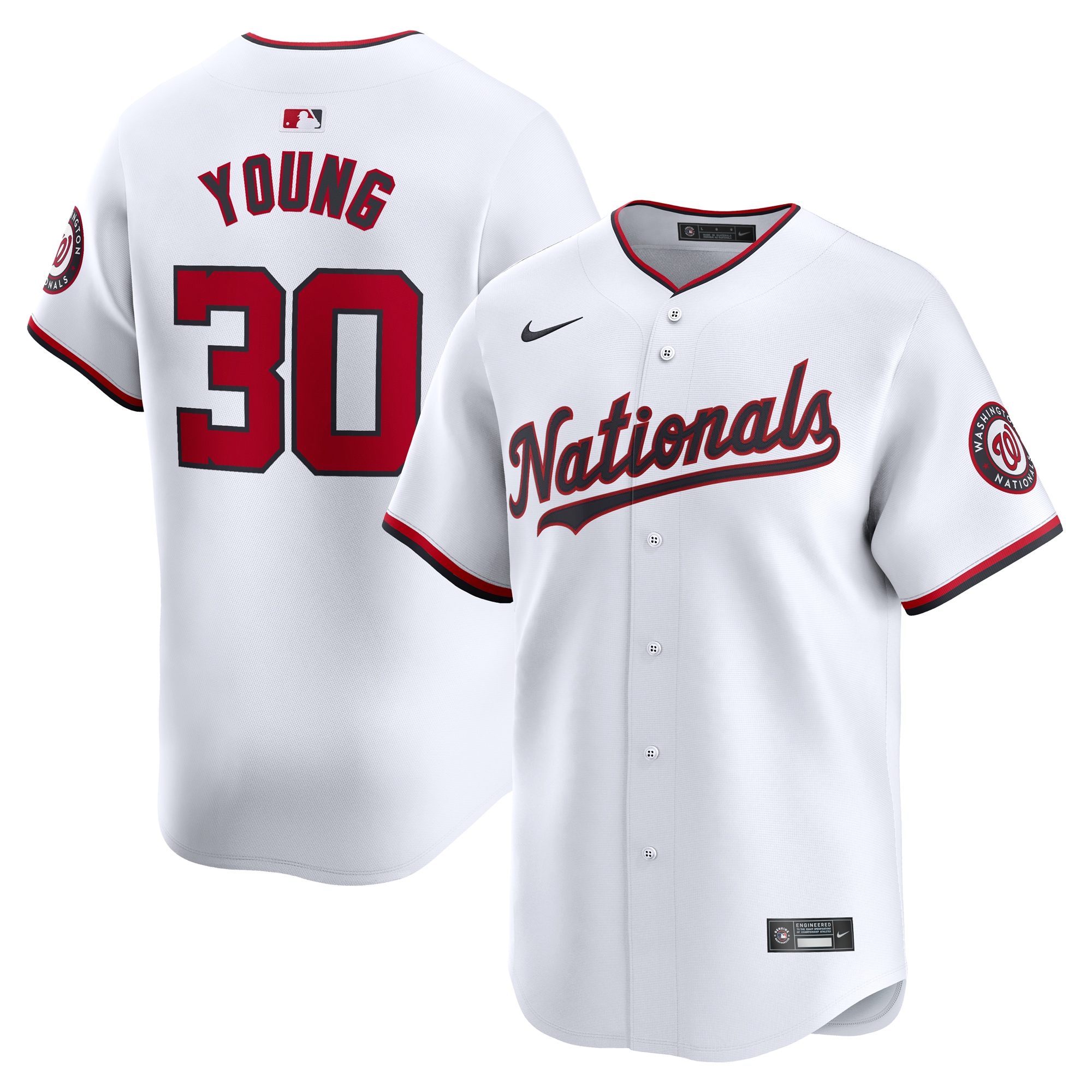 Jacob Young Washington Nationals Home Limited Player Jersey – White