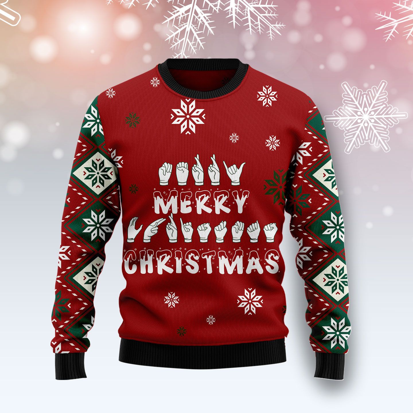 Sign Language Merry Christmas T2910 Ugly Christmas Sweater