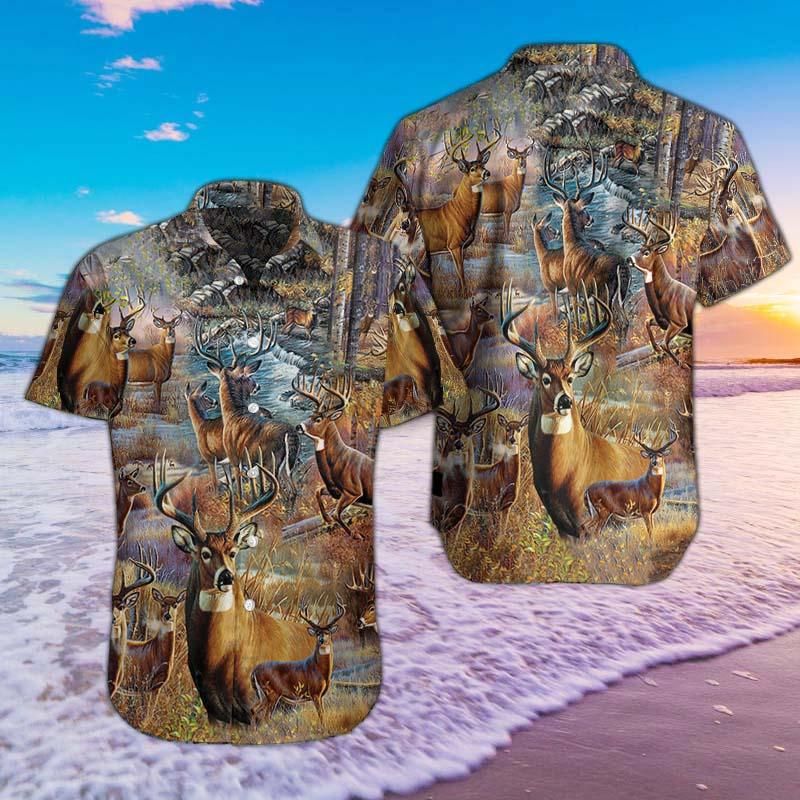 Felacia Deer Collage Hunting Hawaiian Shirts 06646 Ha28580