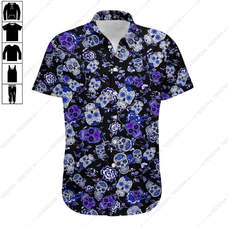 Sugar Skull Mexican Hawaiian Shirt Skhw0004