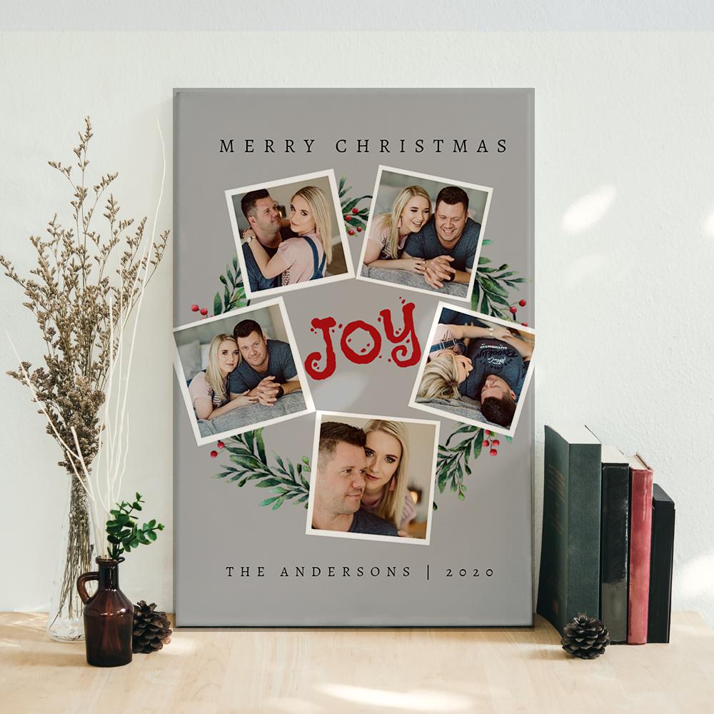 ViticStore™ Personalize Picture  Canvas, Joy – Christmas canvas for decor, family gift, home decor, christmas gift