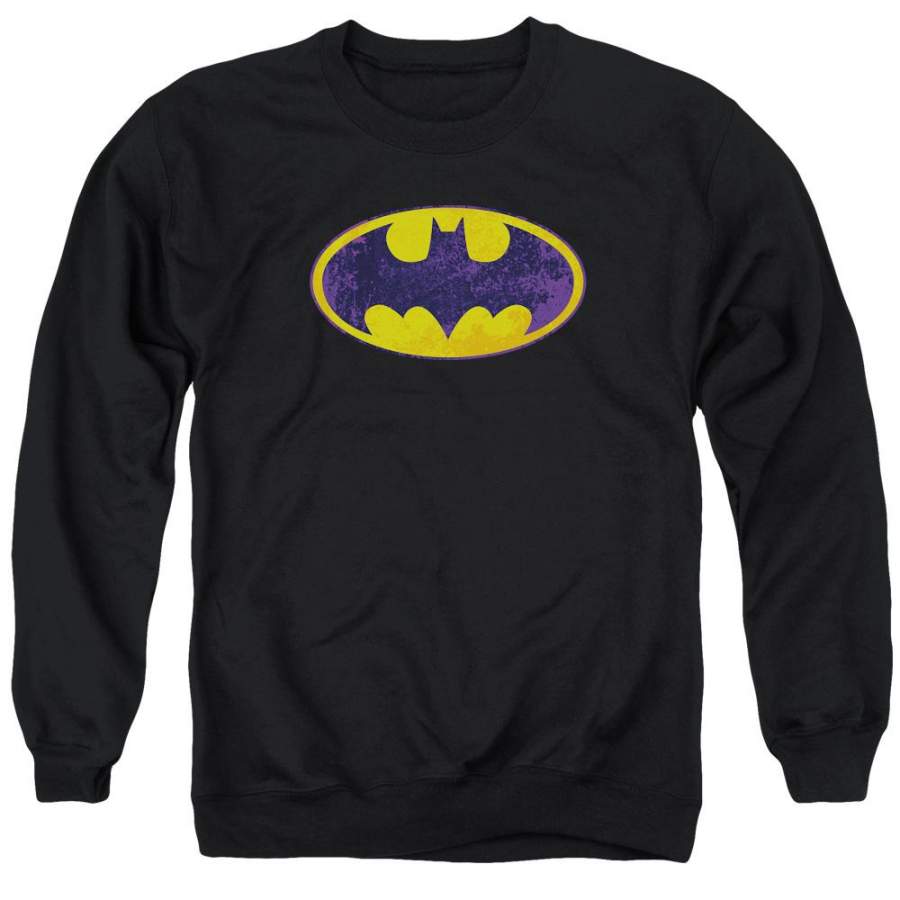 Batman – Bm Neon Distress Logo Adult Crewneck Sweatshirt