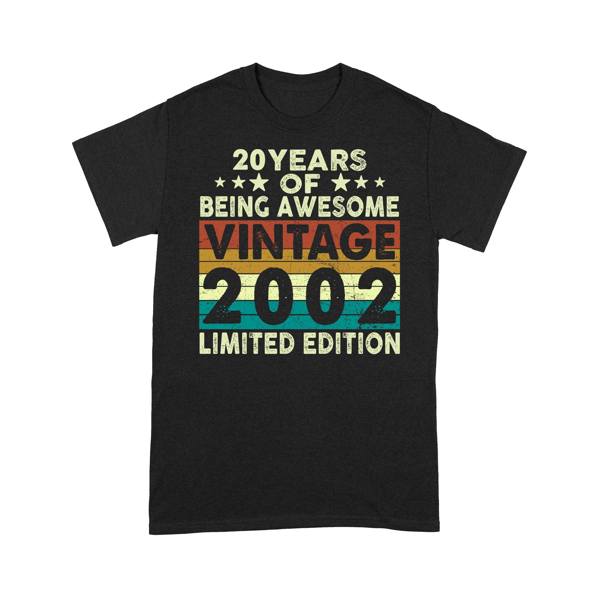 20 Years Of Being Awesome Vintage 2002 Limited Edition Shirt 20Th Birthday Gifts Shirt- Standard T-Shirt