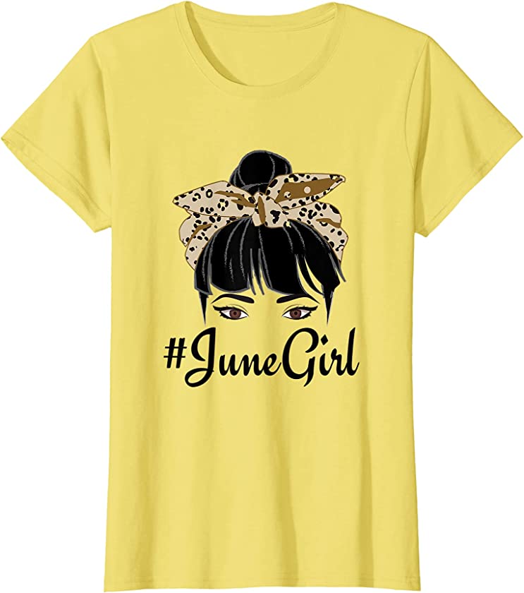 Cute June Girl Leopard Birthday For Queen Born June Birthday T-Shirt