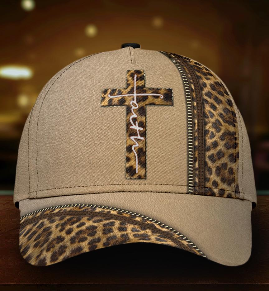 Tmarc Tee Leopard Faith Jesus Cross Classic Cap