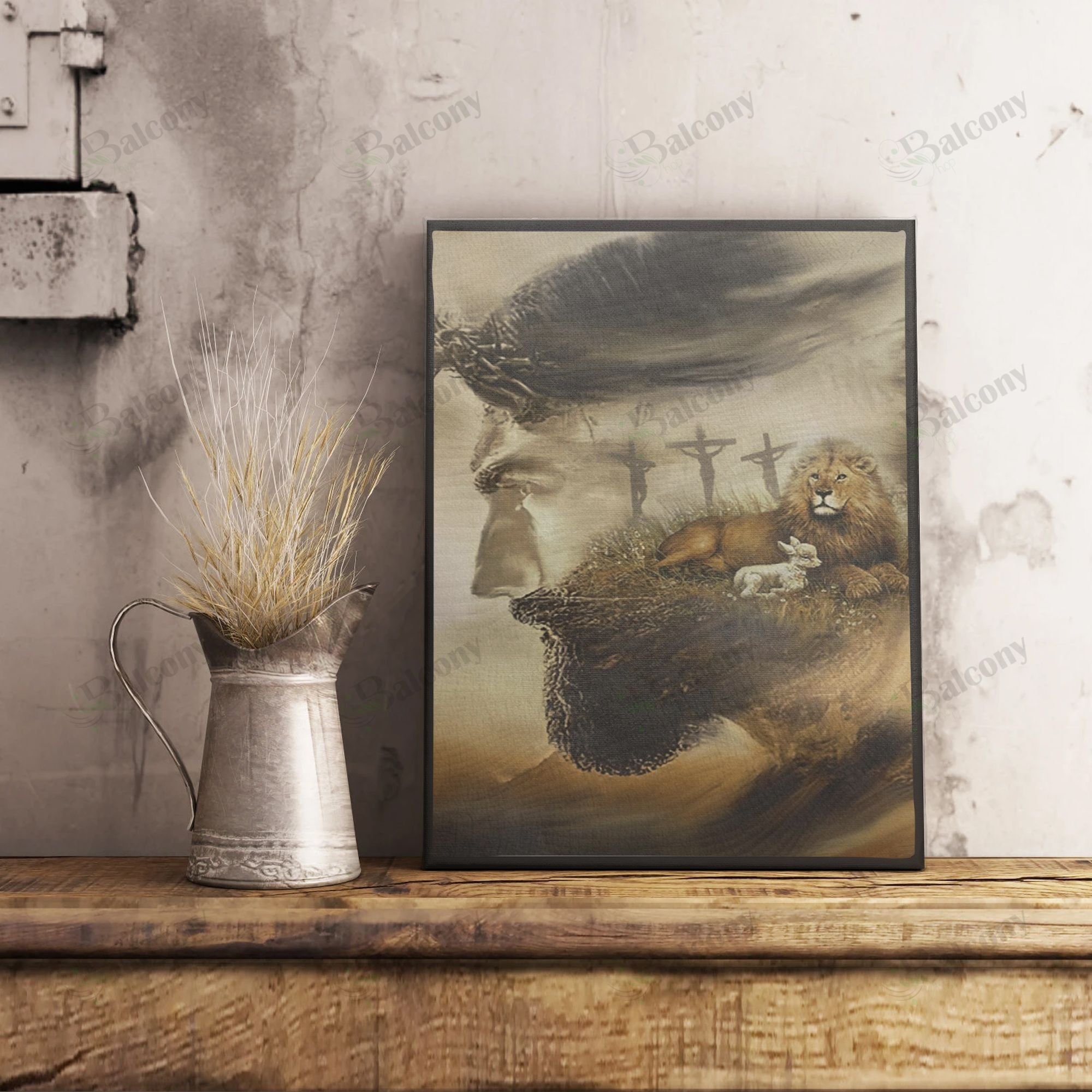 Jesus And Lion Canvas And Poster 091