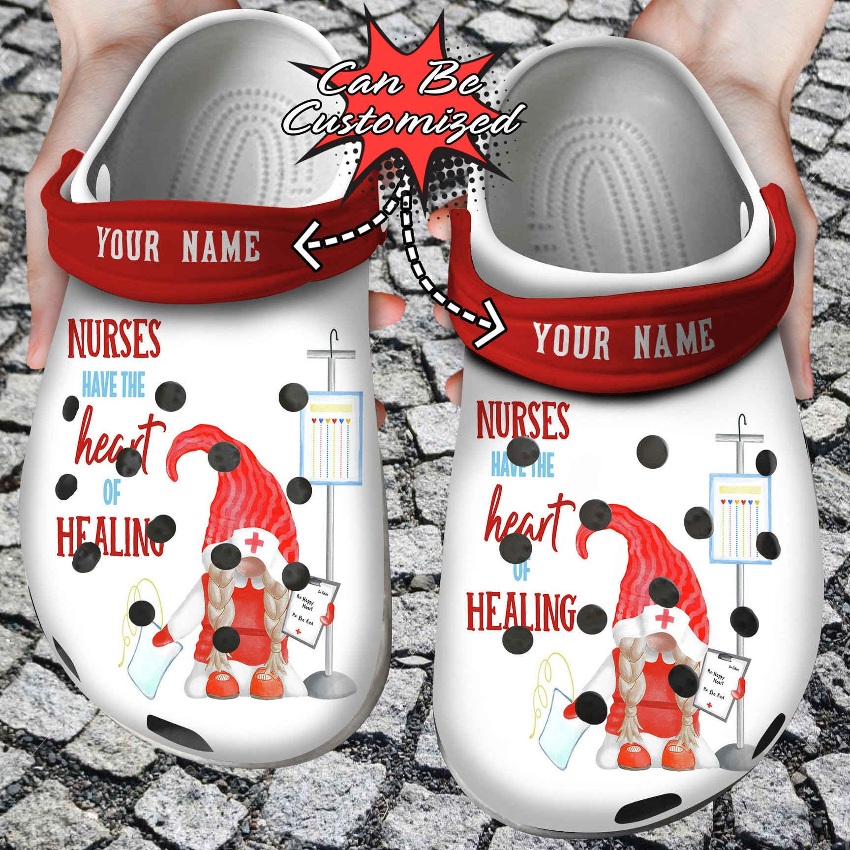Personalized Nurse Gnome Healing Crocs Clog Shoes Nurse Crocs ...