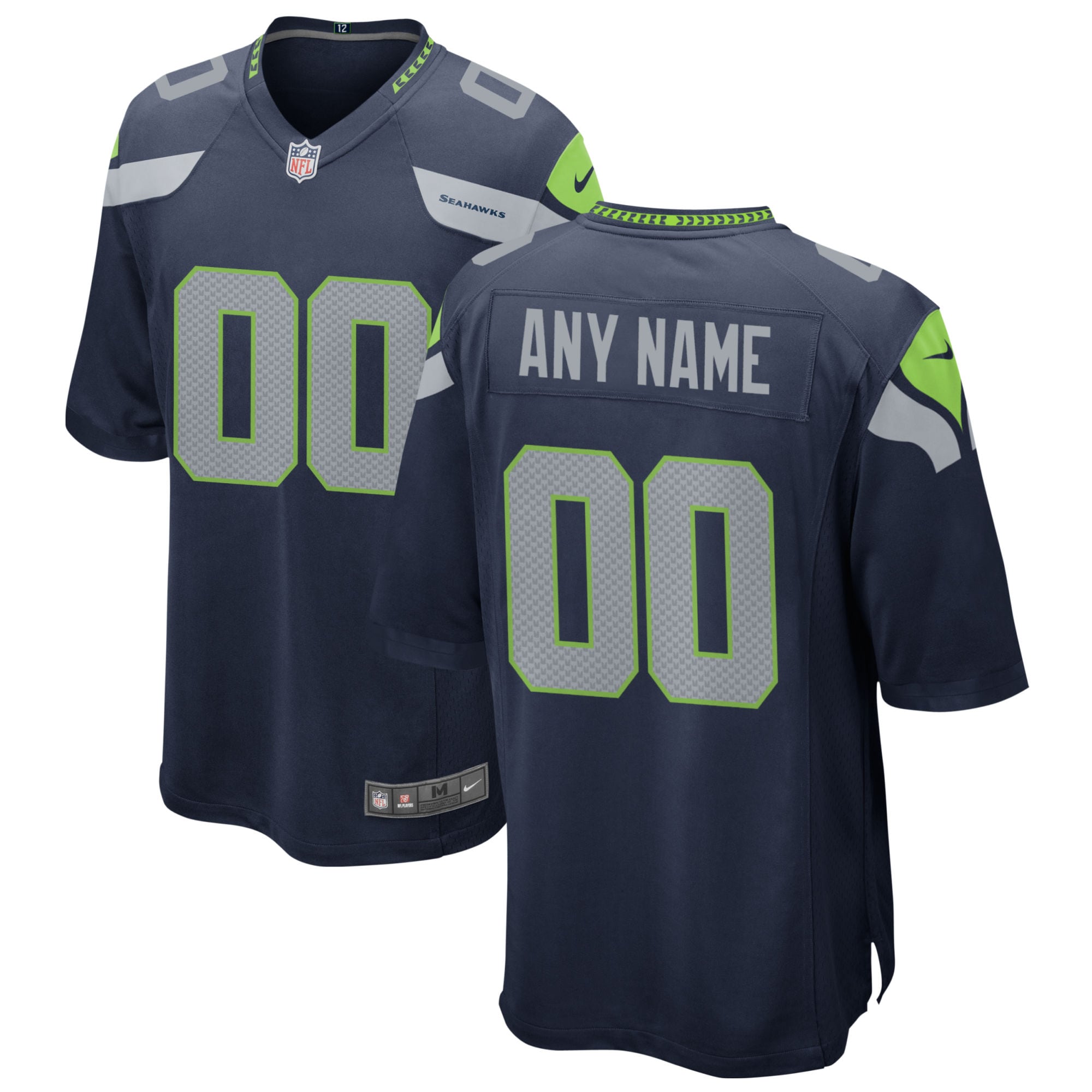 Seattle Seahawks Custom Game Jersey – College Navy 2