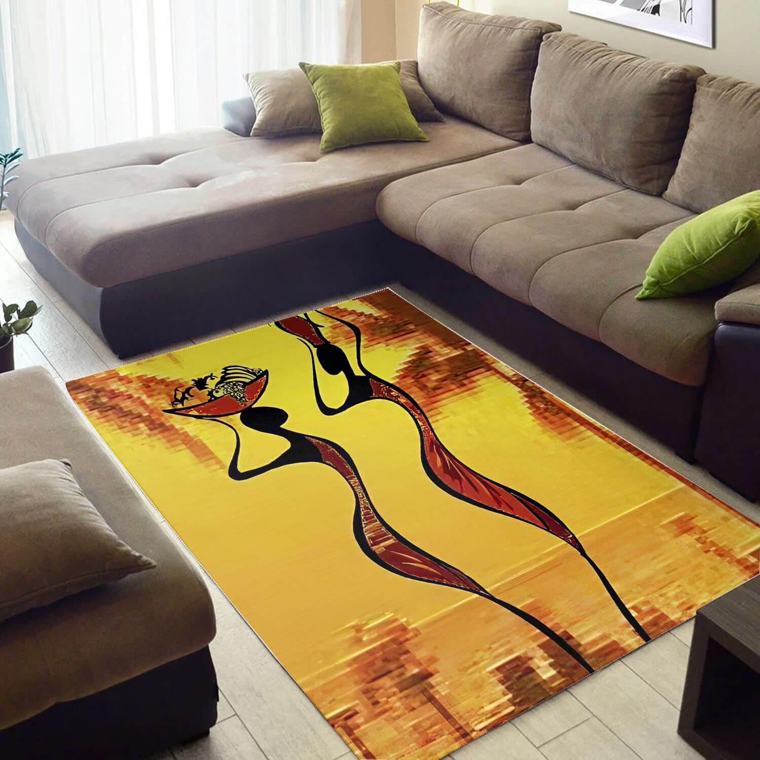 Trendy African American Rug Fancy African Themed African Girl African Themed Carpet African Inspired Home Decor WBG3699