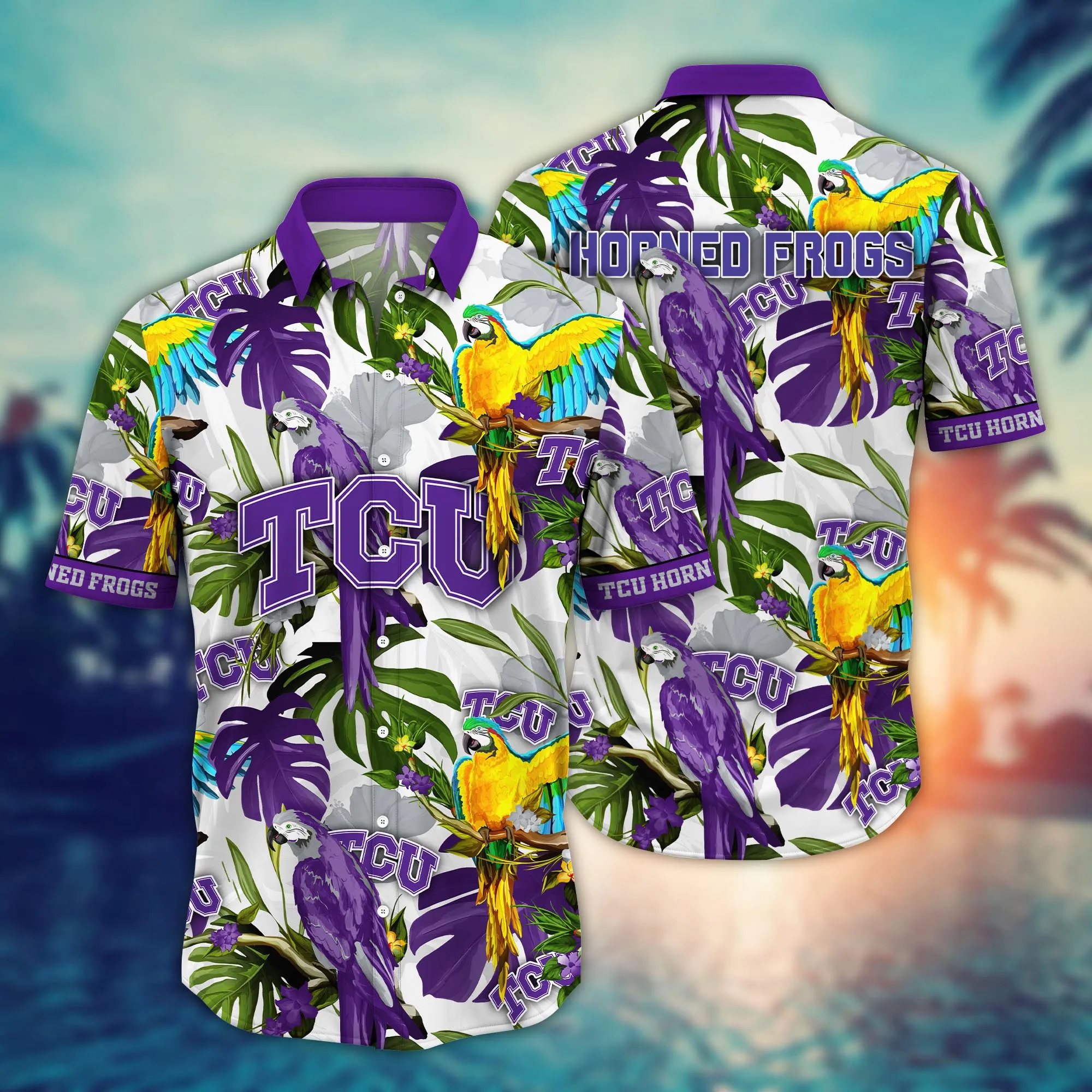 Tcu Horned Frogs NCCA Hawaiian Shirt Ocean Wavestime Aloha Shirt