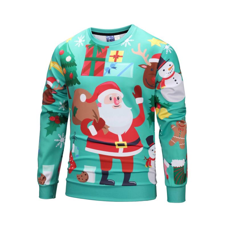 Christmas Sweatshirts – Cute Cartoon Style Santa Icon 3D Sweatshirt